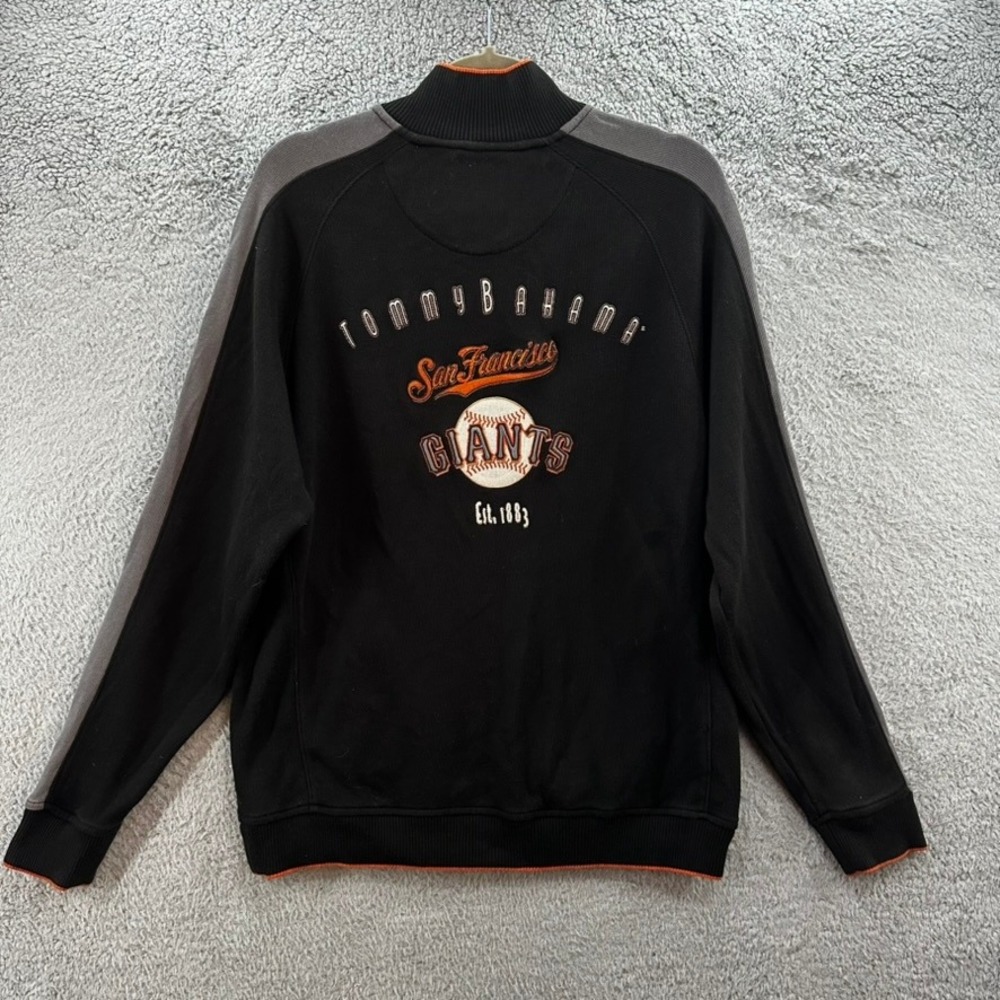 Tommy Bahama Men's Small San Francisco Giants MLB Knit Jacket Black Full Zip